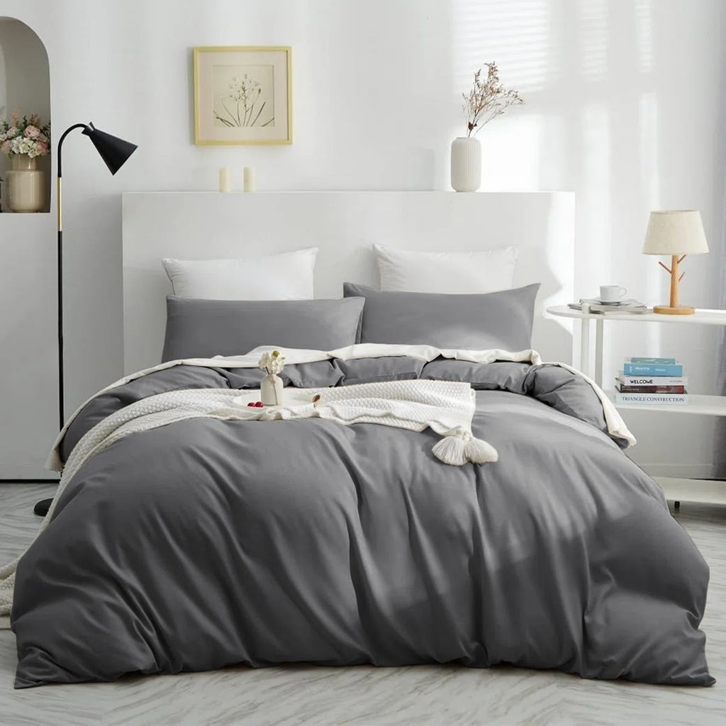 Modern & Contemporary Microfiber Duvet Cover with Pillowcases– Soft & Durable Bedding set