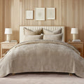 Striped Channel Velvet Quilt Set
