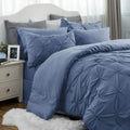 Pintuck Pinch Pleat Bedding Sets (Set Of 5 Or 7) Bed-in-a-Bag, 89GSM