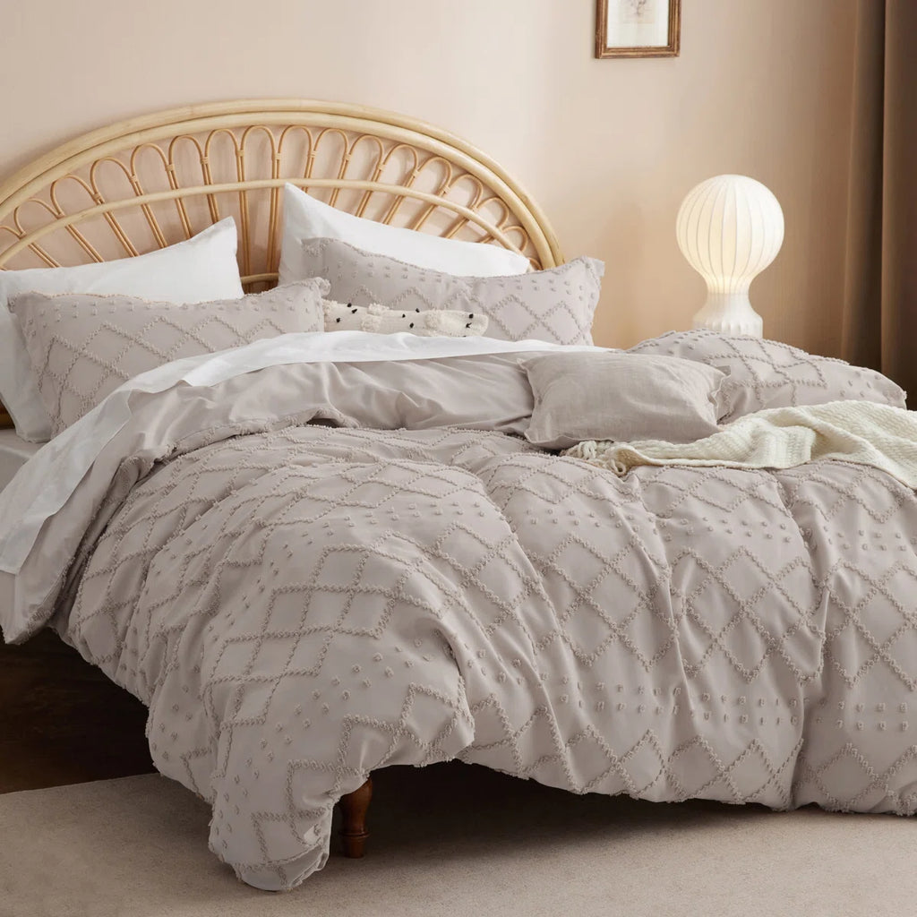 3 Pieces Embroidery Shabby Chic Home Bedding Duvet Cover