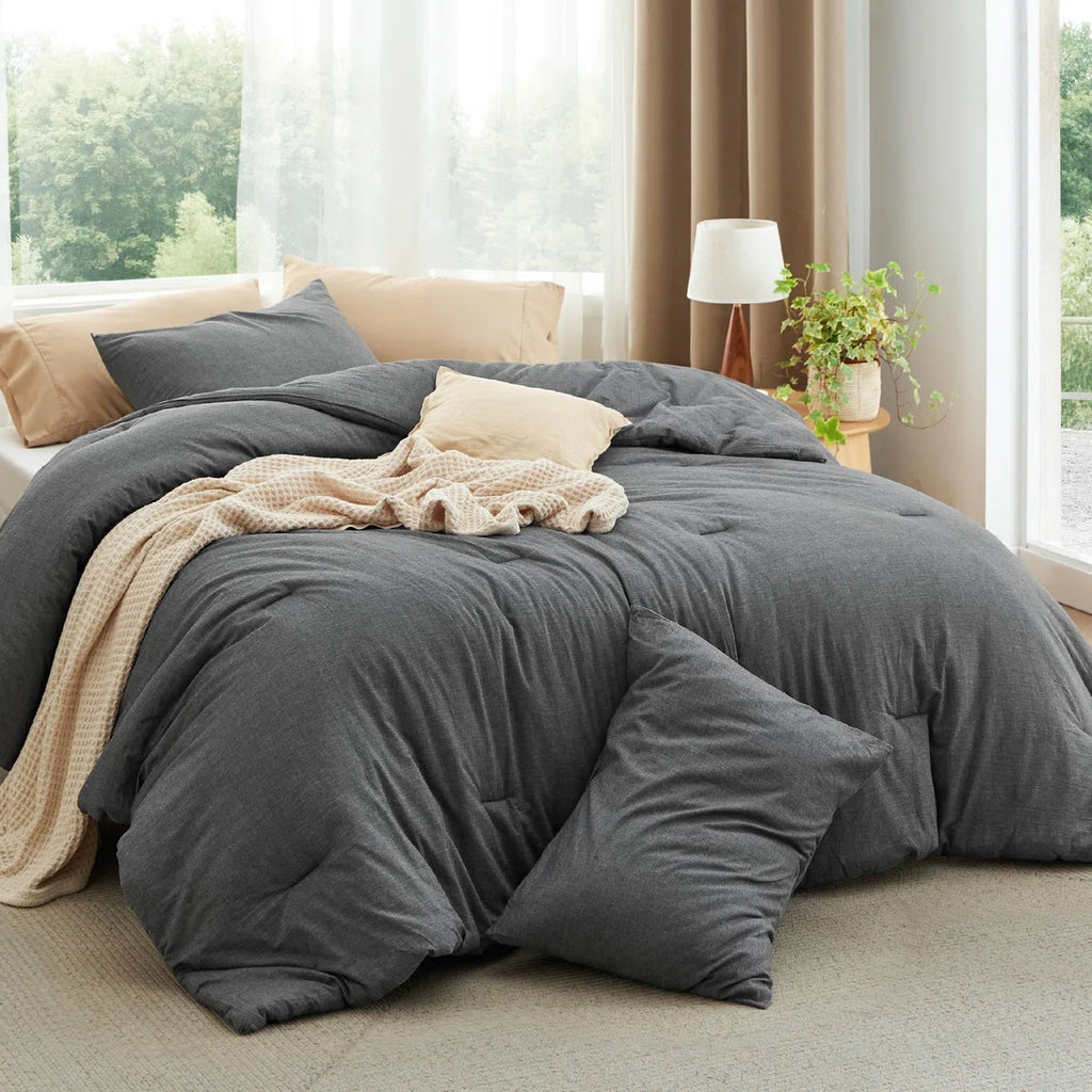 Pre-washed Comforter Set with 100% Cotton Outer Covert, 143TC