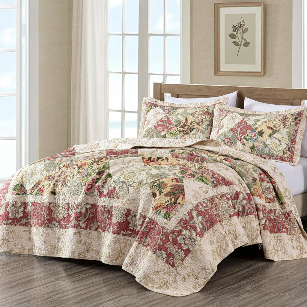 Lunaria Cotton Patchwork Quilt Set