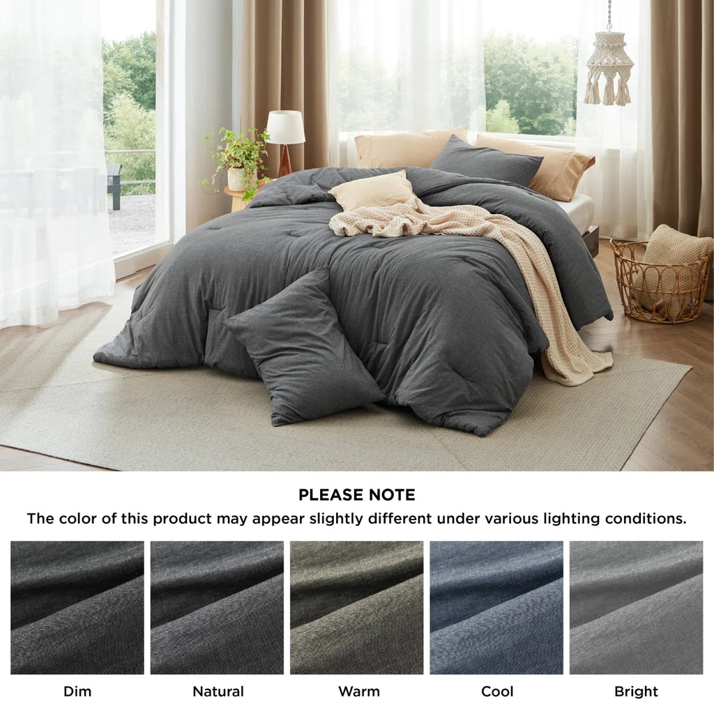 Pre-washed Comforter Set with 100% Cotton Outer Covert, 143TC