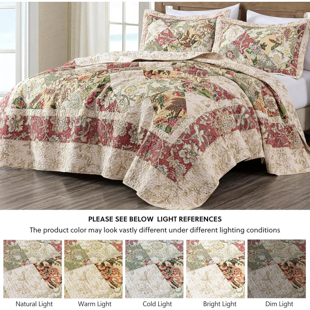 Lunaria Cotton Patchwork Quilt Set