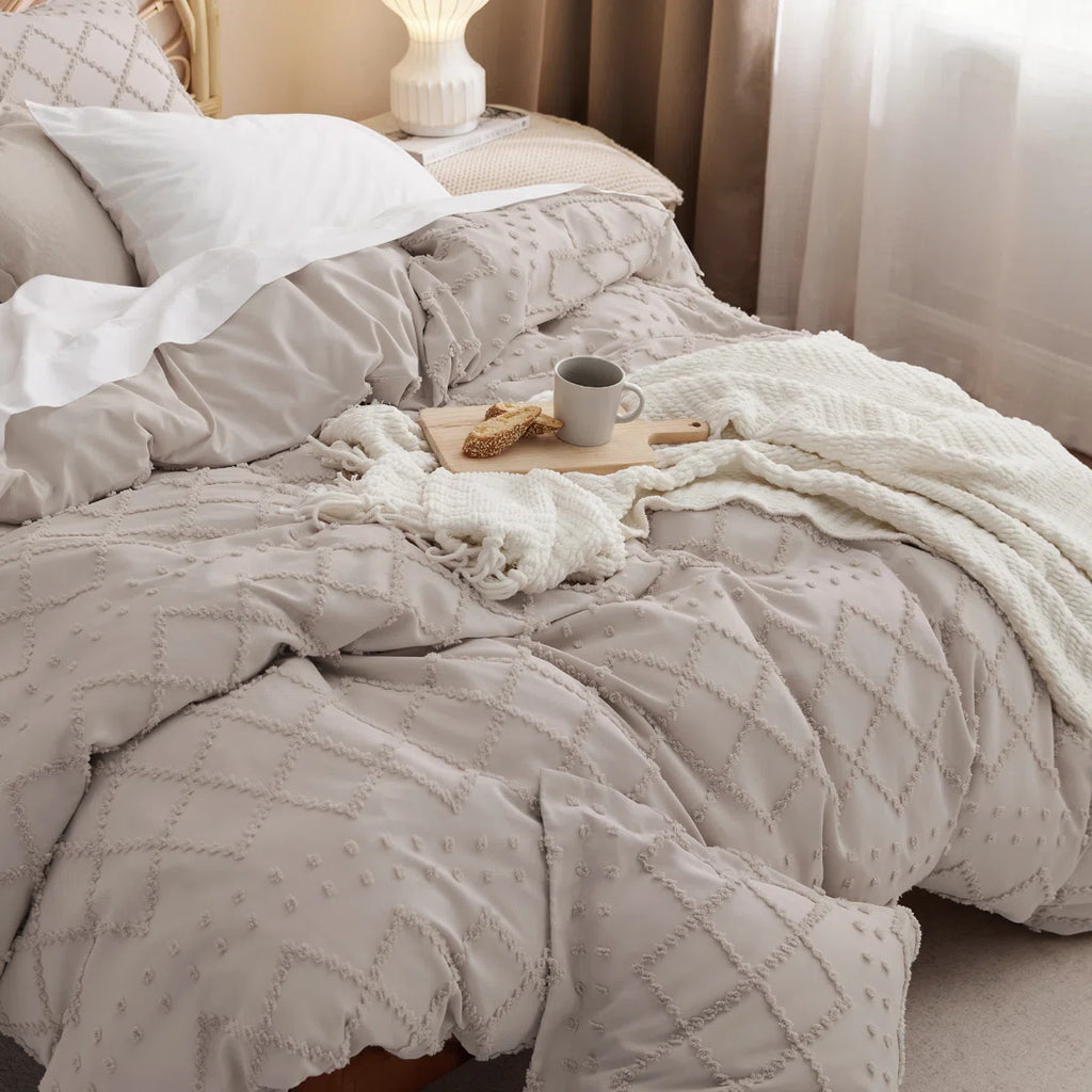 3 Pieces Embroidery Shabby Chic Home Bedding Duvet Cover