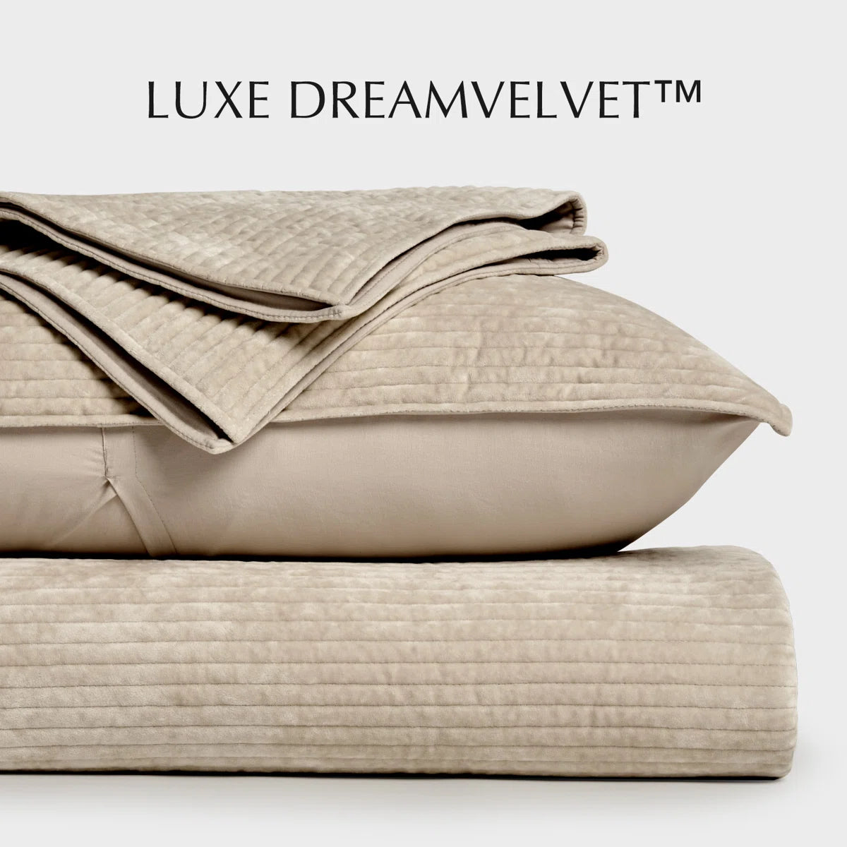 Striped Channel Velvet Quilt Set