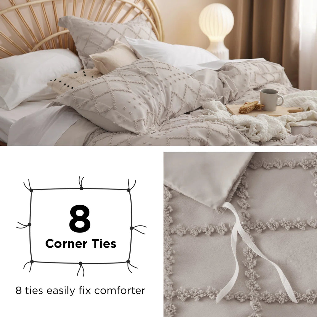 3 Pieces Embroidery Shabby Chic Home Bedding Duvet Cover